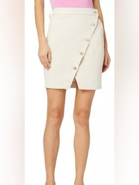 Hudson Asymmetrical Denim Skirt in Ecru size 27